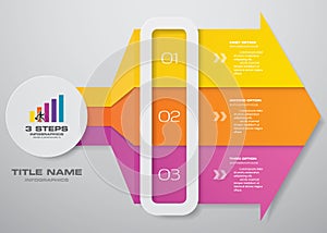 3 steps arrow infographics chart design element. For data presentation.