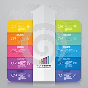 10 steps arrow infographics element template chart for presentation.
