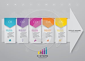 5 steps arrow infographics element template chart for presentation.10