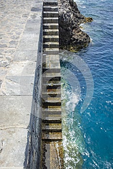 Steps for bathing and swimming at the Teno on Tenerife