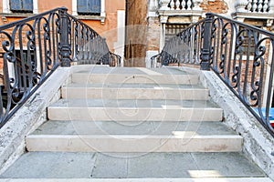 The steps of the bridge in Venice