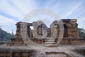 Steps and carved pedestal leading to Sun Temple at Konark, Odisha, India, Asia