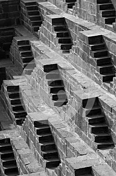 Steps at Chand Baori Stepwell in Jaipur