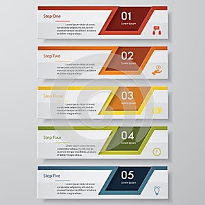 5 steps chart template/graphic or website layout.