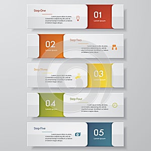 5 steps chart template/graphic or website layout.