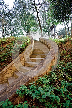 Steps in countryside