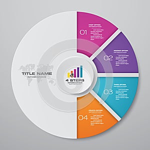 4 steps cycle chart infographics elements. EPS 10.