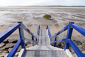 Steps Down To The Beach At Low Tide