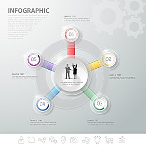 5 steps infographic template for business template