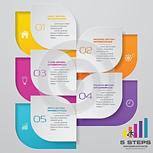 5 steps infographics element template chart. photo