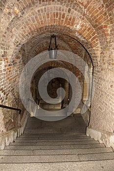 Steps leading along underground crossings