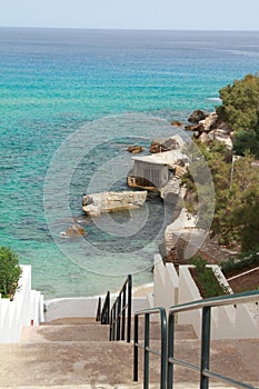 Steps leading down to Cala San Vincente