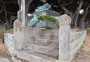 Steps leading up to a residence