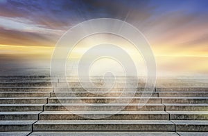 Steps leading up to the sun. Way to God . bright light from heaven .