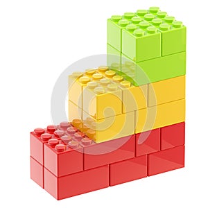 Steps made of toy bricks isolated