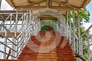 Steps Of Overbridge At Indian Railways Station.