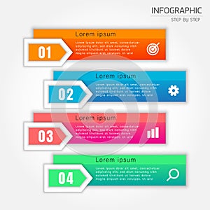 4 steps process color graphic elements infographic photo