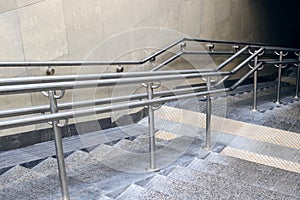 Steps and ramp in the underpass closeup