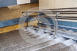 Steps and ramp in the underpass closeup