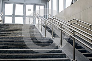 Steps and ramp in the underpass closeup