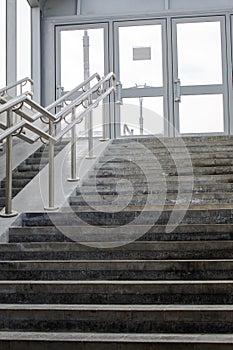 Steps and ramp in the underpass closeup