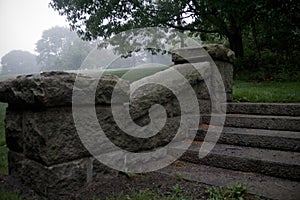 Steps at Ruins of Mansion Near Bar Harbor Maine