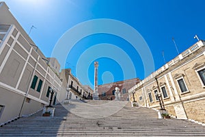 Steps or scalinata virgilio, a flight of stairs in the old town of brindisi, close to the beachfront. Many stairs leading up to photo