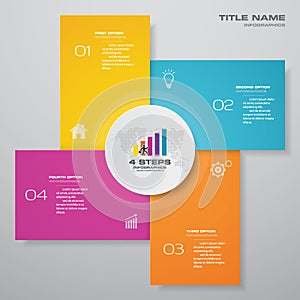 4 steps simple&editable process chart infographics element. EPS 10.