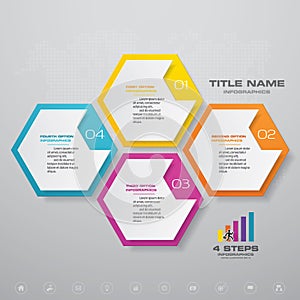 4 steps process. Simple&Editable abstract design element. Vector.