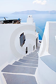 Steps in Thira, Santorini, Greece