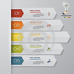 5 steps Timeline arrow infographic element. 5 steps infographic, vector banner can be used for workflow layout, diagram,presenta photo