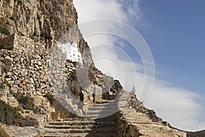 Steps to Monastery of Hozoviotissa