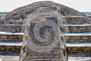 Steps to the Moon pyramid top near Mexico City