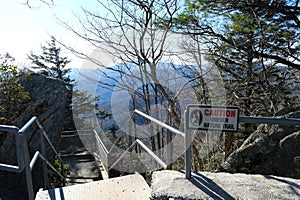 Steps to mountain used for trucking