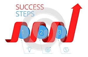 Steps to Success business concept. Flat vector illustration