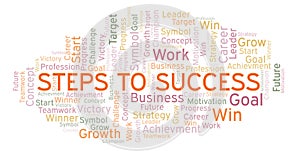 Steps To Success word cloud.