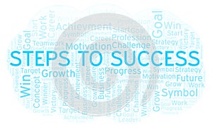 Steps To Success word cloud.