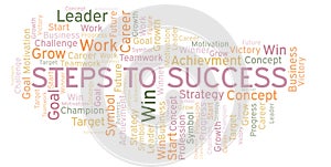 Steps To Success word cloud.