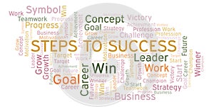 Steps To Success word cloud.