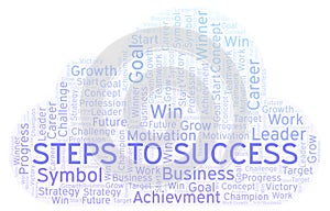 Steps To Success word cloud.