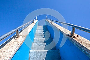 Steps Upwards Pool Slide Blue Sky