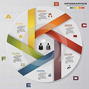 6 steps vector infographic circle. Template for graph. EPS10.