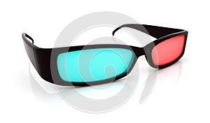 Stereo 3D glasses on white