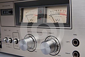 Stereo Cassette Tape Deck Analog controls Vintage