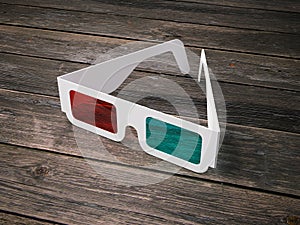 Stereo glasses for cinema. 3d rendering