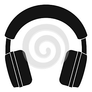 Stereo headphones icon, simple style