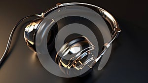 Stereo headphones, Maya-style rendering, polished craftsmanship photo