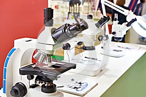 Stereo microscopes on display