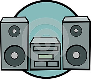 Stereo music system vector illustration