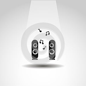 stereo speakers icon, audio speakers music icon